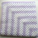 Baby Blanket Crochet Granny Square Purple White..