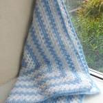 Crochet Granny Square Baby Blanket Blue White
