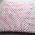 Crochet Granny Square Baby Blanket White And Pink